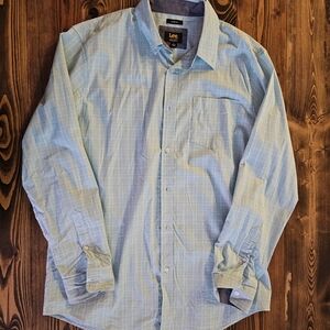 Lee Men's Regular Fit Stretch Long-sleeve Plaid Shirt - Large